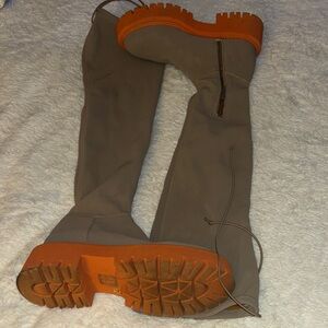 Free People Tan Over the Knee Boots